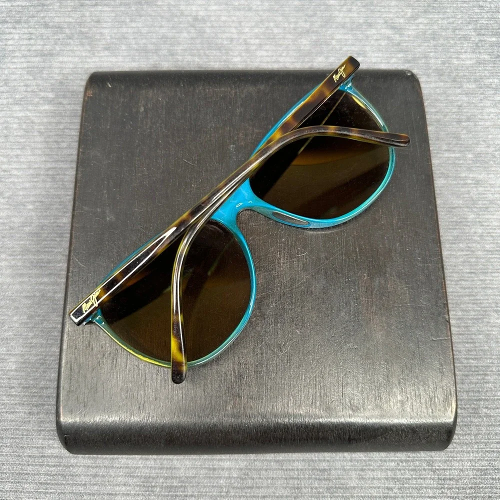 Maui Jim Ocean MJ 723-10P Tortoise Teal Polarized Cat Eye Sunglasses Italy